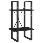 vidaXL Bibliotecă cu 2 rafturi, negru, 40x30x70 cm, lemn masiv de pin vidaXL Bibliotecă cu 2 rafturi, negru, 40x30x70 cm, lemn masiv de pin