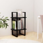 vidaXL Bibliotecă cu 2 rafturi, negru, 40x30x70 cm, lemn masiv de pin vidaXL Bibliotecă cu 2 rafturi, negru, 40x30x70 cm, lemn masiv de pin