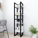 vidaXL Bibliotecă cu 4 rafturi, alb, 40x30x140 cm, PAL vidaXL Bibliotecă cu 4 rafturi, alb, 40x30x140 cm, PAL