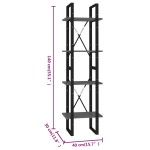 vidaXL Bibliotecă cu 4 rafturi, gri, 40x30x140 cm, PAL vidaXL Bibliotecă cu 4 rafturi, gri, 40x30x140 cm, PAL
