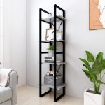 vidaXL Bibliotecă cu 4 rafturi, gri beton, 40x30x140 cm, PAL vidaXL Bibliotecă cu 4 rafturi, gri beton, 40x30x140 cm, PAL