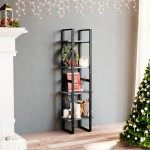 vidaXL Bibliotecă cu 4 rafturi, gri, 40x30x140 cm, lemn masiv de pin vidaXL Bibliotecă cu 4 rafturi, gri, 40x30x140 cm, lemn masiv de pin