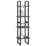 vidaXL Bibliotecă cu 4 rafturi, gri, 40x30x140 cm, lemn masiv de pin vidaXL Bibliotecă cu 4 rafturi, gri, 40x30x140 cm, lemn masiv de pin
