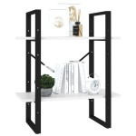 vidaXL Bibliotecă cu 2 rafturi, alb, 60x30x70 cm, PAL vidaXL Bibliotecă cu 2 rafturi, alb, 60x30x70 cm, PAL
