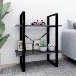 vidaXL Bibliotecă cu 2 rafturi, gri, 60x30x70 cm, PAL vidaXL Bibliotecă cu 2 rafturi, gri, 60x30x70 cm, PAL