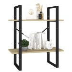 vidaXL Bibliotecă cu 2 rafturi, stejar sonoma, 60x30x70 cm, PAL vidaXL Bibliotecă cu 2 rafturi, stejar sonoma, 60x30x70 cm, PAL