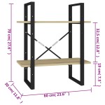 vidaXL Bibliotecă cu 2 rafturi, stejar sonoma, 60x30x70 cm, PAL vidaXL Bibliotecă cu 2 rafturi, stejar sonoma, 60x30x70 cm, PAL