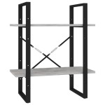 vidaXL Bibliotecă cu 2 rafturi, gri beton, 60x30x70 cm, PAL vidaXL Bibliotecă cu 2 rafturi, gri beton, 60x30x70 cm, PAL