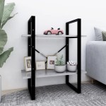 vidaXL Bibliotecă cu 2 rafturi, gri beton, 60x30x70 cm, PAL vidaXL Bibliotecă cu 2 rafturi, gri beton, 60x30x70 cm, PAL