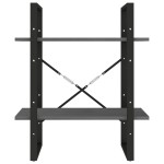vidaXL Bibliotecă cu 2 rafturi, gri, 60x30x70 cm, lemn masiv de pin vidaXL Bibliotecă cu 2 rafturi, gri, 60x30x70 cm, lemn masiv de pin