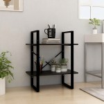 vidaXL Bibliotecă cu 2 rafturi, negru, 60x30x70 cm, lemn masiv de pin vidaXL Bibliotecă cu 2 rafturi, negru, 60x30x70 cm, lemn masiv de pin