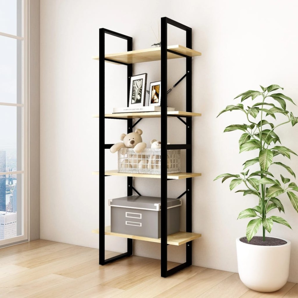 vidaXL Bibliotecă cu 4 rafturi, 60x30x140 cm, lemn masiv de pin