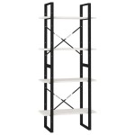 vidaXL Bibliotecă cu 4 rafturi, alb, 60x30x140 cm, lemn masiv de pin vidaXL Bibliotecă cu 4 rafturi, alb, 60x30x140 cm, lemn masiv de pin