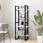 vidaXL Bibliotecă cu 4 rafturi, alb, 60x30x140 cm, lemn masiv de pin vidaXL Bibliotecă cu 4 rafturi, alb, 60x30x140 cm, lemn masiv de pin