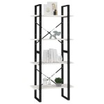 vidaXL Bibliotecă cu 4 rafturi, alb, 60x30x140 cm, lemn masiv de pin vidaXL Bibliotecă cu 4 rafturi, alb, 60x30x140 cm, lemn masiv de pin