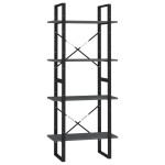 vidaXL Bibliotecă cu 4 rafturi, gri, 60x30x140 cm, lemn masiv de pin