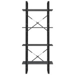 vidaXL Bibliotecă cu 4 rafturi, gri, 60x30x140 cm, lemn masiv de pin