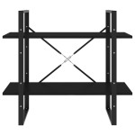 vidaXL Bibliotecă cu 2 rafturi, negru, 80x30x70 cm, PAL vidaXL Bibliotecă cu 2 rafturi, negru, 80x30x70 cm, PAL