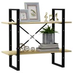 vidaXL Bibliotecă cu 2 rafturi, stejar sonoma, 80x30x70 cm, PAL vidaXL Bibliotecă cu 2 rafturi, stejar sonoma, 80x30x70 cm, PAL