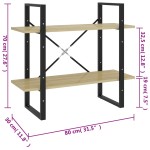 vidaXL Bibliotecă cu 2 rafturi, stejar sonoma, 80x30x70 cm, PAL vidaXL Bibliotecă cu 2 rafturi, stejar sonoma, 80x30x70 cm, PAL