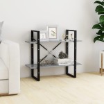 vidaXL Bibliotecă cu 2 rafturi, gri beton, 80x30x70 cm, PAL vidaXL Bibliotecă cu 2 rafturi, gri beton, 80x30x70 cm, PAL