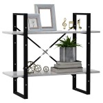 vidaXL Bibliotecă cu 2 rafturi, gri beton, 80x30x70 cm, PAL vidaXL Bibliotecă cu 2 rafturi, gri beton, 80x30x70 cm, PAL