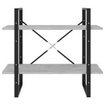 vidaXL Bibliotecă cu 2 rafturi, gri beton, 80x30x70 cm, PAL vidaXL Bibliotecă cu 2 rafturi, gri beton, 80x30x70 cm, PAL