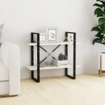 vidaXL Bibliotecă cu 2 rafturi, alb, 80x30x70 cm, lemn masiv de pin vidaXL Bibliotecă cu 2 rafturi, alb, 80x30x70 cm, lemn masiv de pin