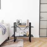 vidaXL Bibliotecă cu 2 rafturi, gri, 80x30x70 cm, lemn masiv de pin vidaXL Bibliotecă cu 2 rafturi, gri, 80x30x70 cm, lemn masiv de pin