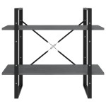 vidaXL Bibliotecă cu 2 rafturi, gri, 80x30x70 cm, lemn masiv de pin vidaXL Bibliotecă cu 2 rafturi, gri, 80x30x70 cm, lemn masiv de pin