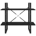 vidaXL Bibliotecă cu 2 rafturi, negru, 80x30x70 cm, lemn masiv de pin vidaXL Bibliotecă cu 2 rafturi, negru, 80x30x70 cm, lemn masiv de pin
