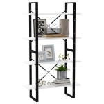 vidaXL Bibliotecă cu 4 rafturi, alb, 80x30x140 cm, PAL vidaXL Bibliotecă cu 4 rafturi, alb, 80x30x140 cm, PAL