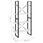 vidaXL Bibliotecă cu 4 rafturi, alb, 80x30x140 cm, PAL vidaXL Bibliotecă cu 4 rafturi, alb, 80x30x140 cm, PAL