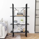 vidaXL Bibliotecă cu 4 rafturi, gri, 80x30x140 cm, PAL vidaXL Bibliotecă cu 4 rafturi, gri, 80x30x140 cm, PAL