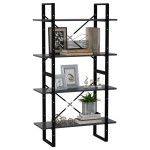 vidaXL Bibliotecă cu 4 rafturi, gri, 80x30x140 cm, PAL vidaXL Bibliotecă cu 4 rafturi, gri, 80x30x140 cm, PAL