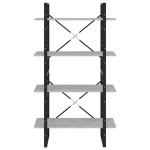 vidaXL Bibliotecă cu 4 rafturi, gri beton, 80x30x140 cm, PAL