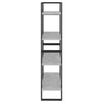 vidaXL Bibliotecă cu 4 rafturi, gri beton, 80x30x140 cm, PAL