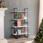 vidaXL Bibliotecă cu 4 rafturi, alb, 80x30x140 cm, lemn masiv de pin vidaXL Bibliotecă cu 4 rafturi, alb, 80x30x140 cm, lemn masiv de pin
