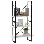 vidaXL Bibliotecă cu 4 rafturi, alb, 80x30x140 cm, lemn masiv de pin vidaXL Bibliotecă cu 4 rafturi, alb, 80x30x140 cm, lemn masiv de pin