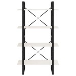 vidaXL Bibliotecă cu 4 rafturi, alb, 80x30x140 cm, lemn masiv de pin vidaXL Bibliotecă cu 4 rafturi, alb, 80x30x140 cm, lemn masiv de pin