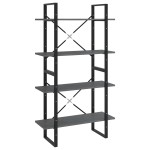 vidaXL Bibliotecă cu 4 rafturi, gri, 80x30x140 cm, lemn masiv de pin vidaXL Bibliotecă cu 4 rafturi, gri, 80x30x140 cm, lemn masiv de pin