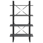 vidaXL Bibliotecă cu 4 rafturi, gri, 80x30x140 cm, lemn masiv de pin vidaXL Bibliotecă cu 4 rafturi, gri, 80x30x140 cm, lemn masiv de pin