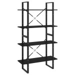 vidaXL Bibliotecă cu 4 rafturi, negru, 80x30x140 cm, lemn masiv de pin vidaXL Bibliotecă cu 4 rafturi, negru, 80x30x140 cm, lemn masiv de pin