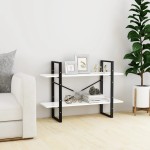 vidaXL Bibliotecă cu 2 rafturi, alb, 100x30x70 cm, PAL vidaXL Bibliotecă cu 2 rafturi, alb, 100x30x70 cm, PAL
