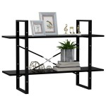 vidaXL Bibliotecă cu 2 rafturi, negru, 100x30x70 cm, PAL vidaXL Bibliotecă cu 2 rafturi, negru, 100x30x70 cm, PAL