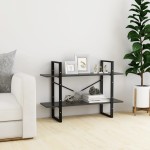 vidaXL Bibliotecă cu 2 rafturi, gri, 100x30x70 cm, PAL vidaXL Bibliotecă cu 2 rafturi, gri, 100x30x70 cm, PAL