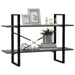 vidaXL Bibliotecă cu 2 rafturi, gri, 100x30x70 cm, PAL vidaXL Bibliotecă cu 2 rafturi, gri, 100x30x70 cm, PAL
