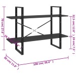 vidaXL Bibliotecă cu 2 rafturi, gri, 100x30x70 cm, PAL vidaXL Bibliotecă cu 2 rafturi, gri, 100x30x70 cm, PAL