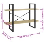 vidaXL Bibliotecă cu 2 rafturi, stejar sonoma, 100x30x70 cm, PAL vidaXL Bibliotecă cu 2 rafturi, stejar sonoma, 100x30x70 cm, PAL