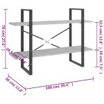 vidaXL Bibliotecă cu 2 rafturi, gri beton, 100x30x70 cm, PAL vidaXL Bibliotecă cu 2 rafturi, gri beton, 100x30x70 cm, PAL